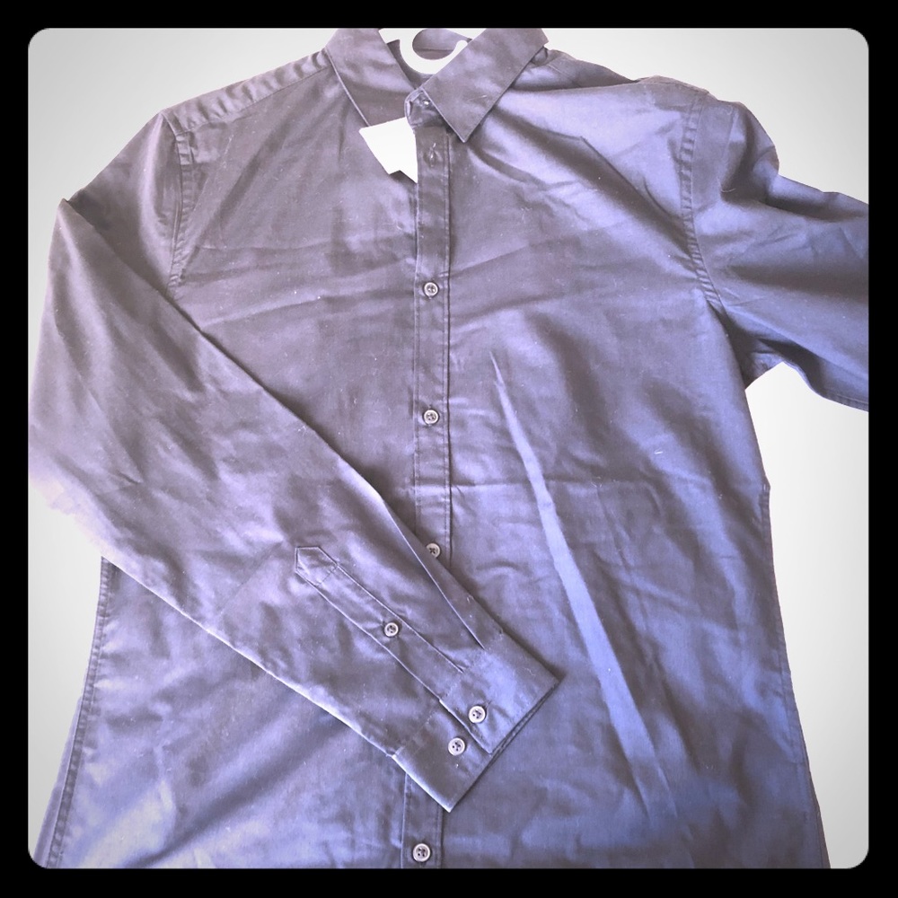 H&M Mens Dress Shirt Black